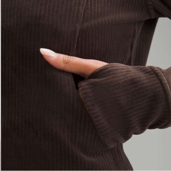 Lululemon Scuba Track Jacket *Velvet Cord Espresso Brown Size 2 - Picture 13 of 14